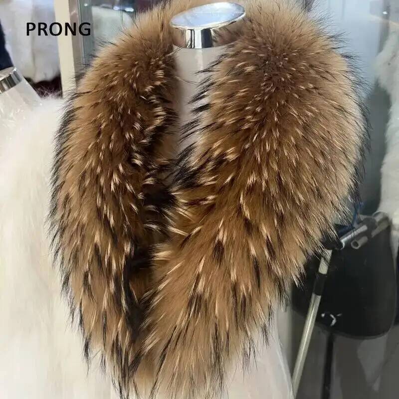 Winter Clothing Essentials - Natuurlijke Wasbeer Bontkraag Echte Bont Sjaal