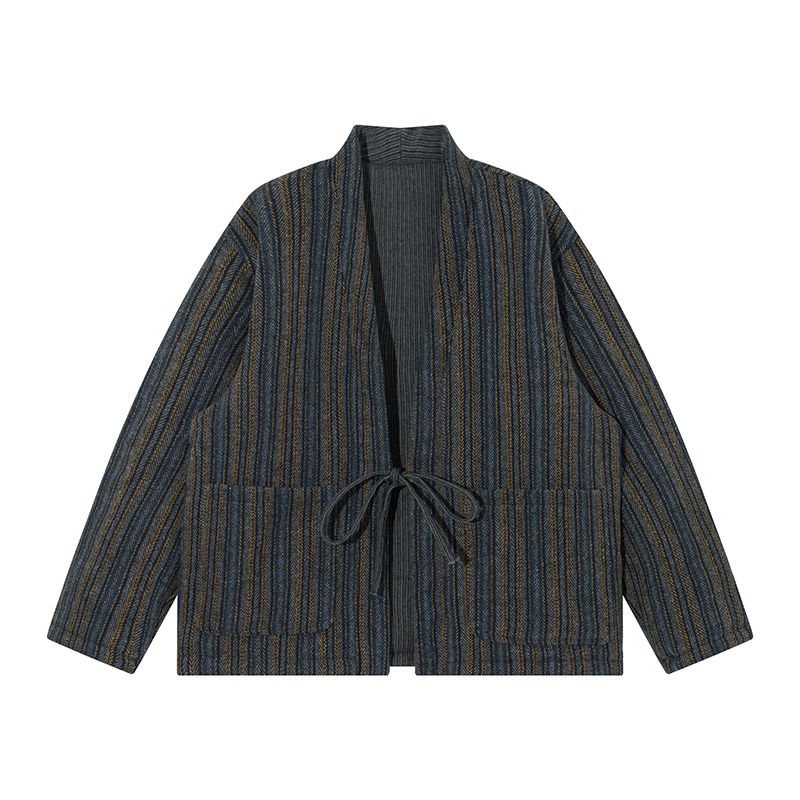 Traditional Winter Japanese Clothing - Japanse stijl gestreepte kimono jas herfst