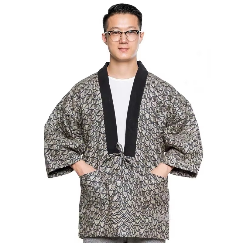 Traditional Winter Japanese Clothing - 2025 Hanten Jas Heren Gevoerde Katoenen