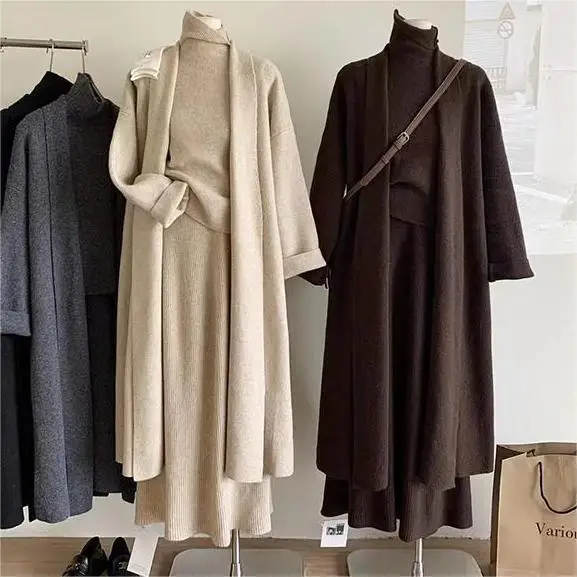 Winter Clothing Sale - Driedelige Sets Vrouwen Lange Trui Vest