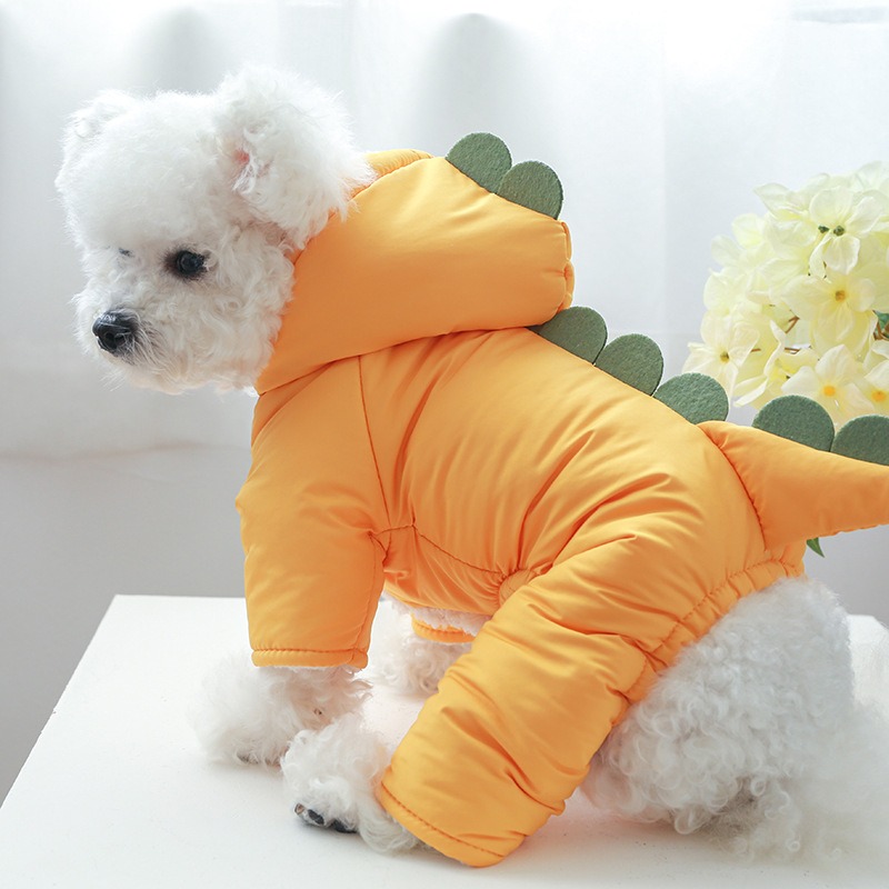 Winter Clothing In French - Dikke warme hond winterkleding cosplay dinosaurus
