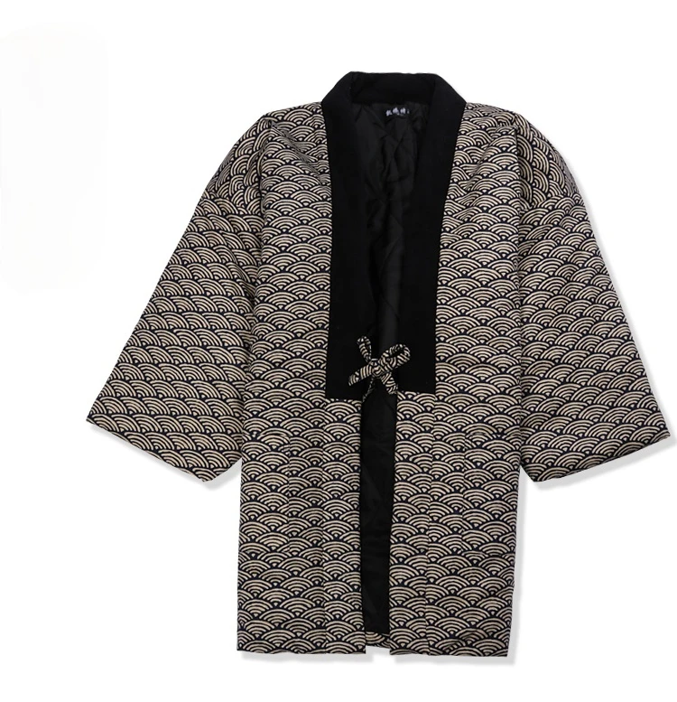 Traditional Winter Japanese Clothing - Hanten Jasje Heren Gewatteerde Katoenen Winter