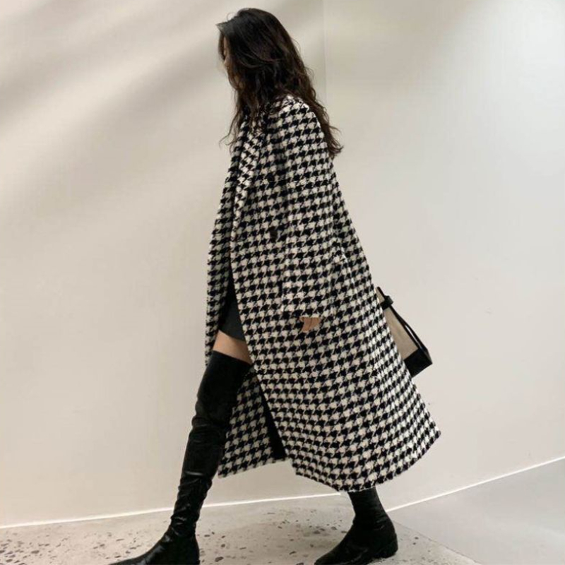 Houndstooth Blends Dames Lange - Winter Clothing In French recensie en prijs