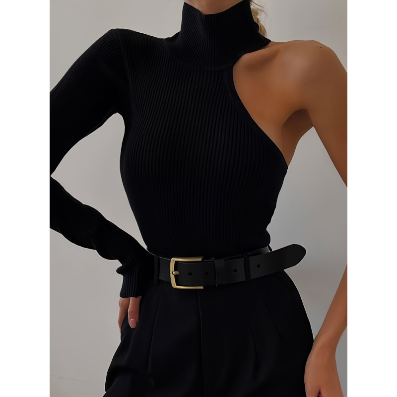 Effen asymmetrische geribbelde - Winter Clothing For Women recensie en prijs