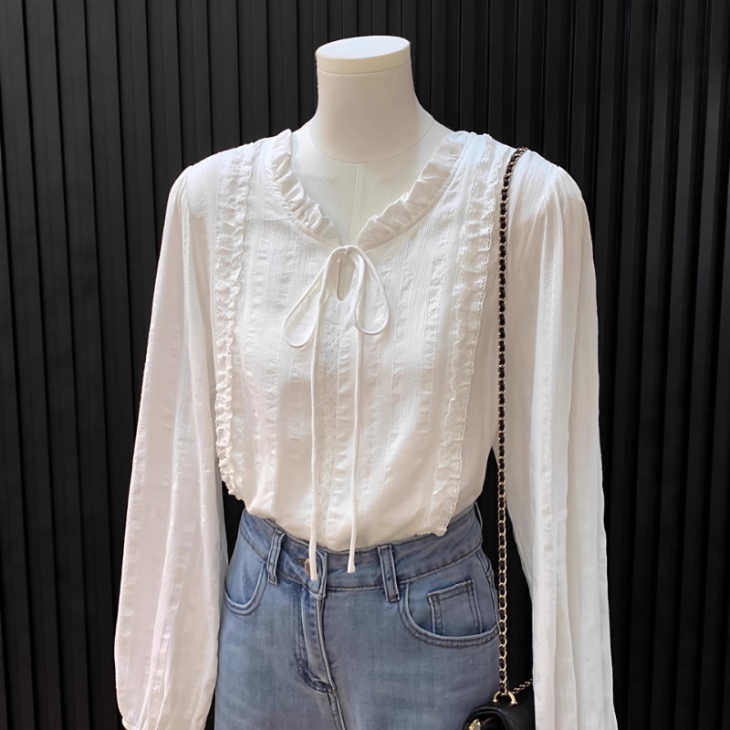 Dameskleding Lace-up shirt met - Winter Clothing In French recensie en prijs