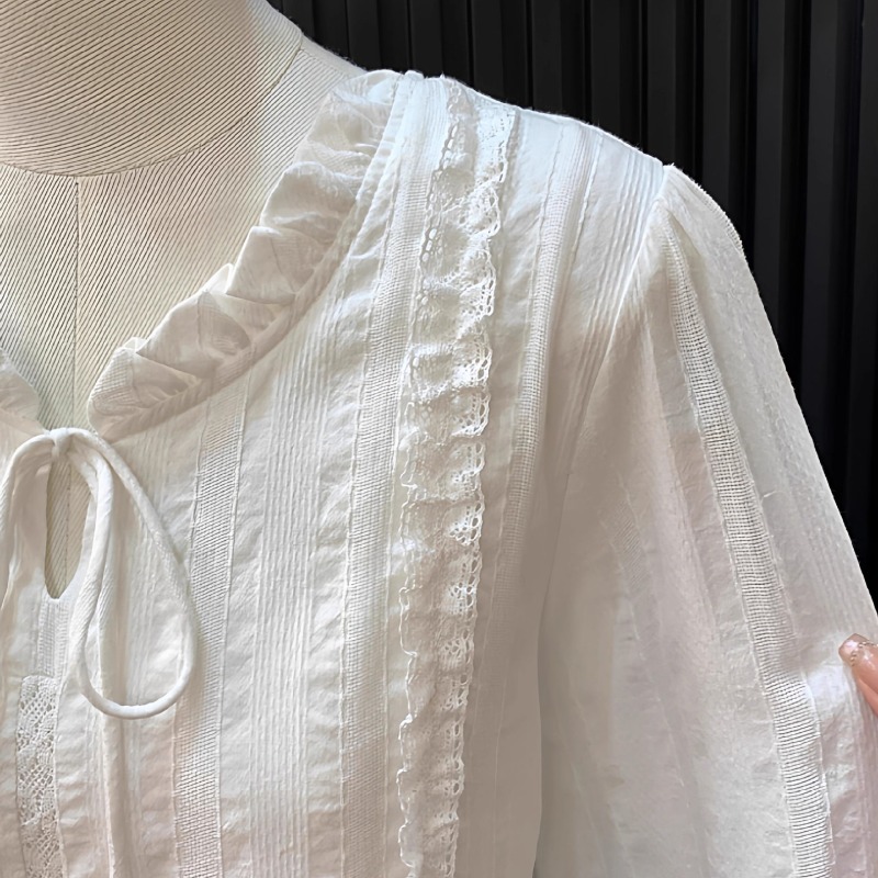 Dameskleding Lace-up shirt met - Winter Clothing In French recensie en prijs